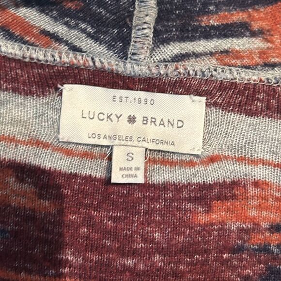 (3/$15) Lucky Brand Aztec print long cardigan sweater size small - Picture 8 of 11